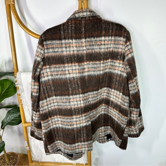 Anthropologie Maeve Brown Brushed Plaid Blazer sz L - Picture 6 of 10